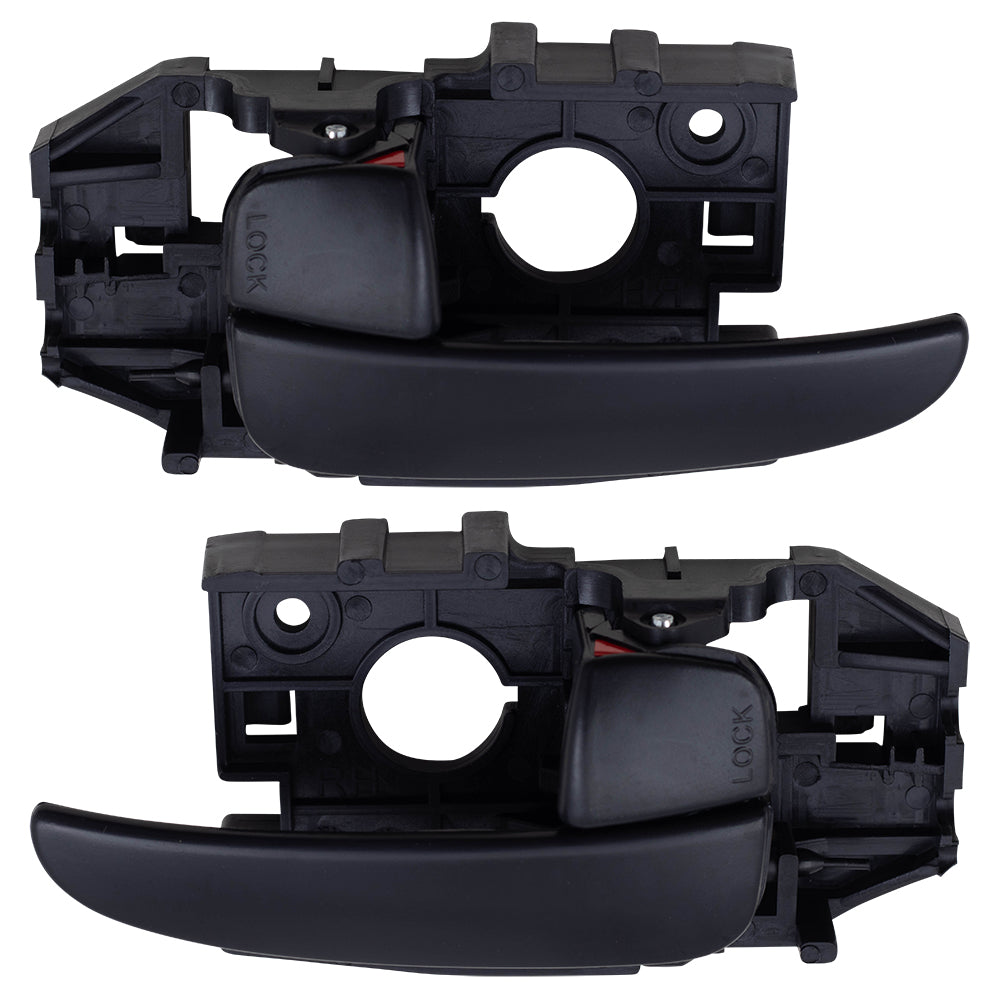 Brock Replacement Pair Set Inside Interior Front Rear Black Door Handles Compatible with 01-06 Elantra 82610-2D000AX 82620-2D000AX