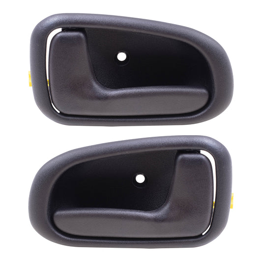 Brock Replacement Driver and Passenger Inside Inner Brown Door Handles Compatible with 93-97 Corolla Prizm 692061213004 692051213004