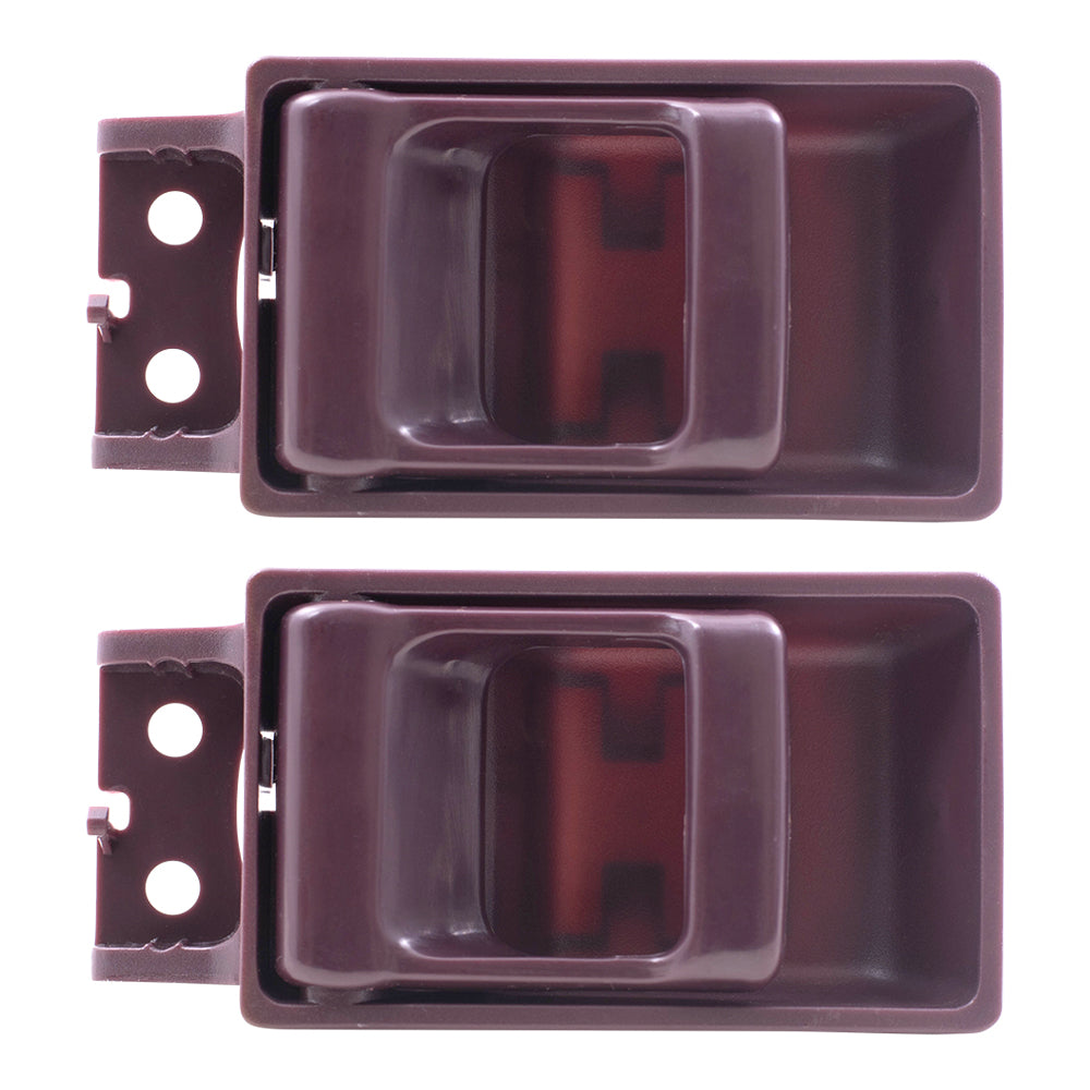 Brock Replacement for Pair of Inside Inner Red Door Handles Compatible with 86-97 Pickup Truck 8067015G00