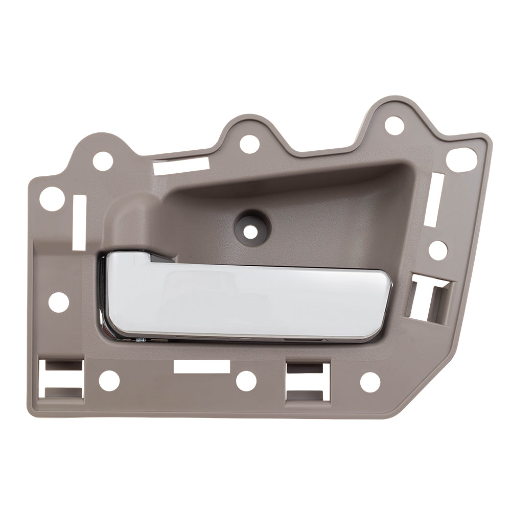 Brock Replacement Drivers Front Inside Inner Beige with Chrome Door Handle Repair Kit Compatible with 05-10 Grand Cherokee 1EG891J3AA